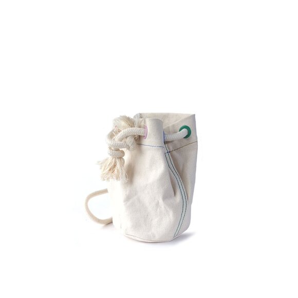 NEW MADEWELL Canvas Bag Small Natural w/ Multicolor Accent Bucket Pouch Bag - Picture 4 of 9